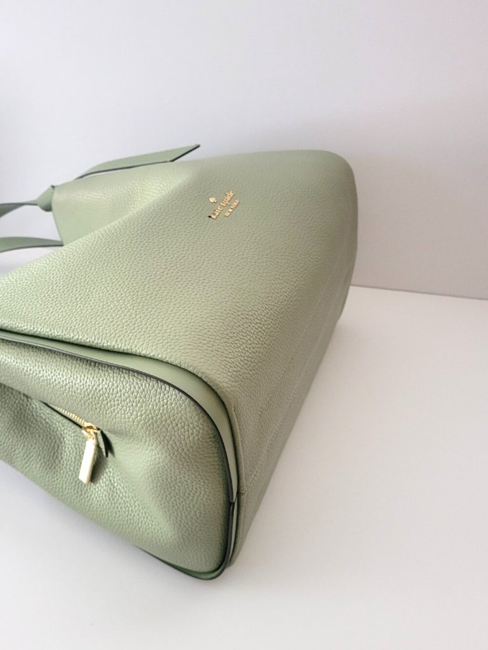 Kate Spade KM663 Knott Large Carryall Shoulder Bag Handbag Balsam Green Leather - Picture 6 of 7